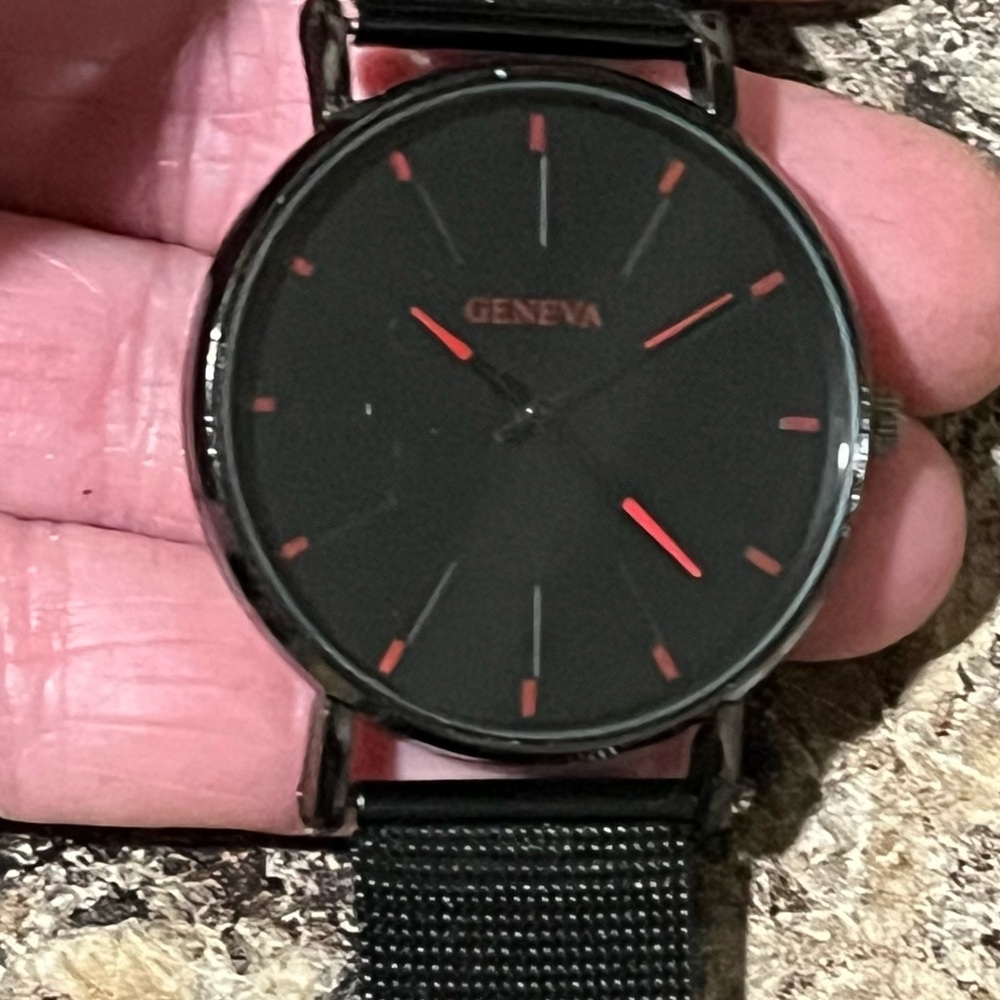 Geneva Black and Red Men's Watch